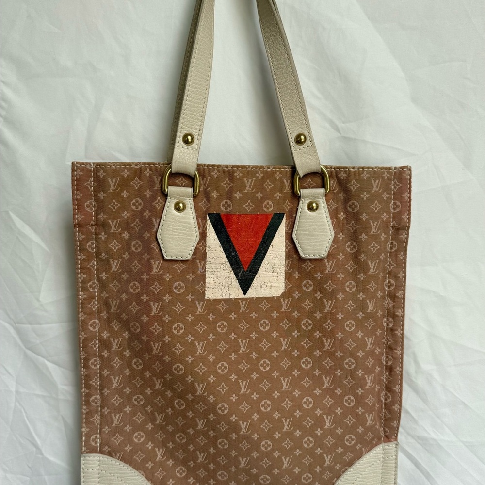 RARE Louis Vuitton 2005 Mini Lin Monogram Canvas Tote Bag